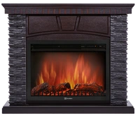 Электрокамин с широким очагом 2D Electrolux EFP/P-3020LS с порталом Firelight Porto 30 сланец черный, венге