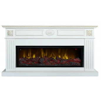Линейный электрокамин Real-Flame Siena BV/42 WT-619G с очагом Beverly 1000