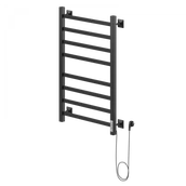 Электрический полотенцесушитель лесенка Ника STEP-1 80/40 RAL9005 черный матовый правый тэн