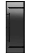Двери стеклянные HARVIA LEGEND 7/19 черная коробка сосна, серая D71902ML