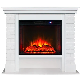 Электрокамин с широким очагом 2D Real-Flame Brixton 25,5 WT-P511 с очагом Sparta 25,5 LED