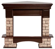 Угловой широкий портал Firelight Forte Wood 30U (угловой) камень коричневый, шпон темный дуб
