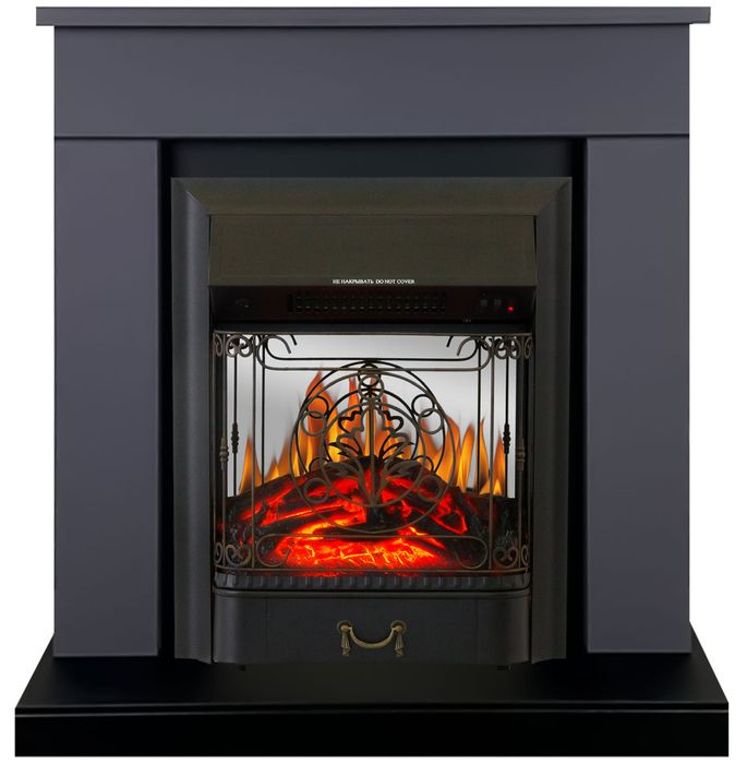 Электрокамин с классическим очагом 2D Royal Flame BERGEN серый графит с очагом Majestic FX M Black/Brass
