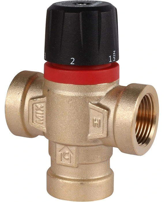 Смесительный клапан Rommer 3/4" ВР 20-43°С KV 1,6 (RVM-0111-164320) боковое смешивание