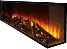 Линейный электрокамин British Fires New Forest 1200 with Deluxe Real logs