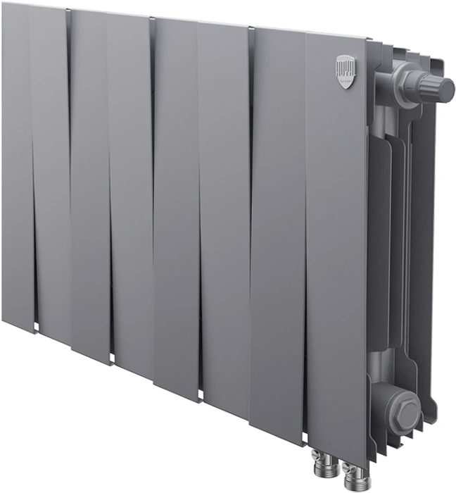 Биметаллический радиатор Royal Thermo Pianoforte 300 VDR80 8 секц. Silver Satin