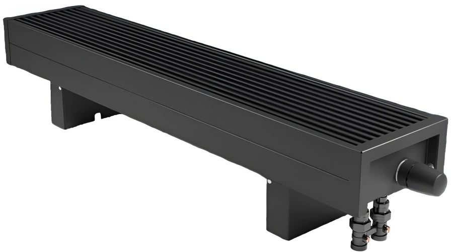 Водяной конвектор Vitron ВКН.100.200.1300.2ТГ Черный, с термовентилем