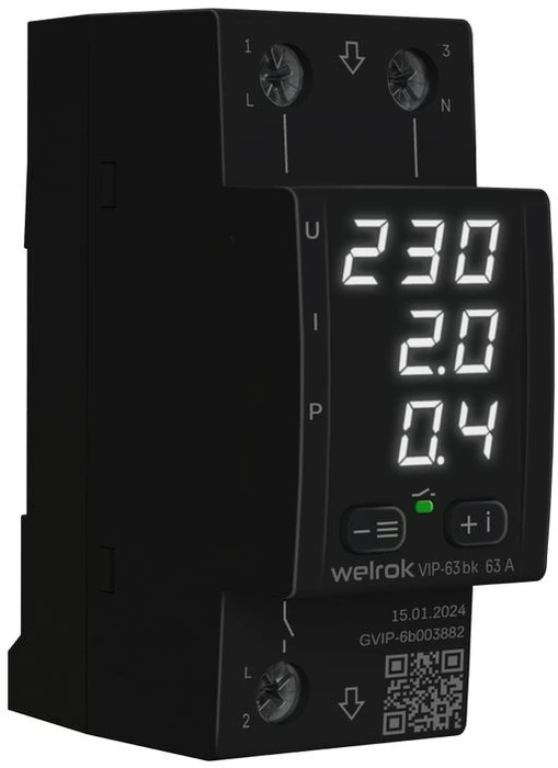 Реле напряжения Welrok VIP-63 bk