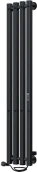Электрический полотенцесушитель вертикальная лесенка INDIGO Style 4 PRO (el) 120/18 Черный муар