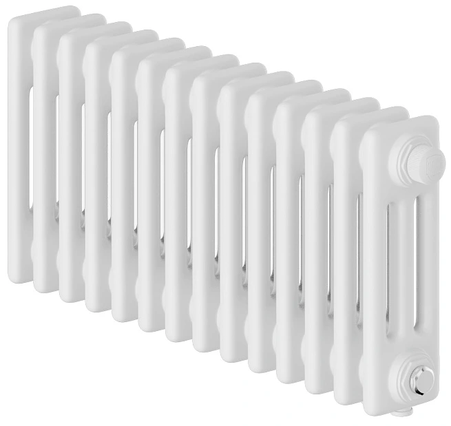 Стальной трубчатый радиатор 3-колончатый Royal Thermo Insignia VC3030 - 14 секц. RAL9016, нижнее 1/2