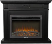 Электрокамин с широким очагом 2D Electrolux EFP/P-2520LS N с порталом Firelight Bianco 25 черная эмаль
