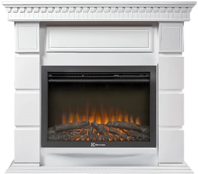 Электрокамин с широким очагом 2D Electrolux EFP/P-2520LS N с порталом Firelight Elegante 25 белый