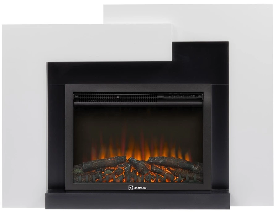 Электрокамин с широким очагом 2D Electrolux EFP/P-2520LS N с порталом Firelight Tetris 25 белый, серый