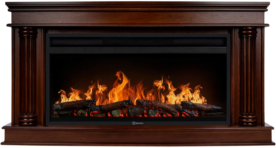 Электрокамин с широким очагом 2D Electrolux EFP/P-3620LS с порталом Firelight Olympia 36, канадский дуб