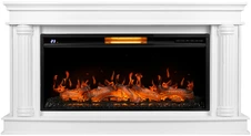 Электрокамин с широким очагом 2D Royal Thermo Aurora RTFP/P-AR40LS с порталом Firelight Olympia 40, белый