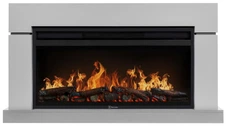 Линейный электрокамин Electrolux EFP/P-4220LS с порталом Firelight Lindos 42, светло-серый, р/в