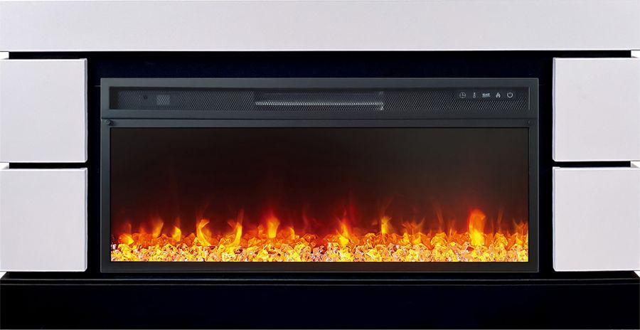 Электрокамин с широким очагом 2D Royal Flame Modern 42 CRM белый с очагом Vision 42 LED