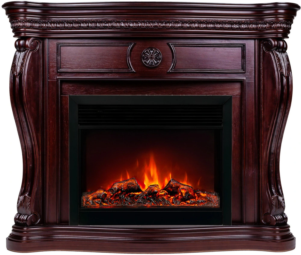 Электрокамин с широким очагом 2D Real-Flame Barcelona 26/33 AO-257 с очагом MOONBLAZE DELUXE BL