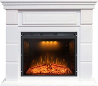 Электрокамин с широким очагом 2D Royal Flame Portland белый с очагом Emerald 28