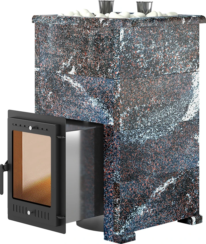 Дровяная печь Эверест Steam Master 38 INOX Амфиболит, S-40