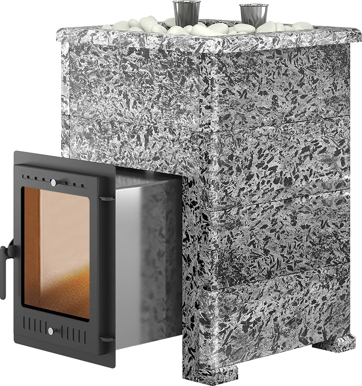 Дровяная печь Эверест Steam Master 30 INOX Пироксенит Элит, S-40
