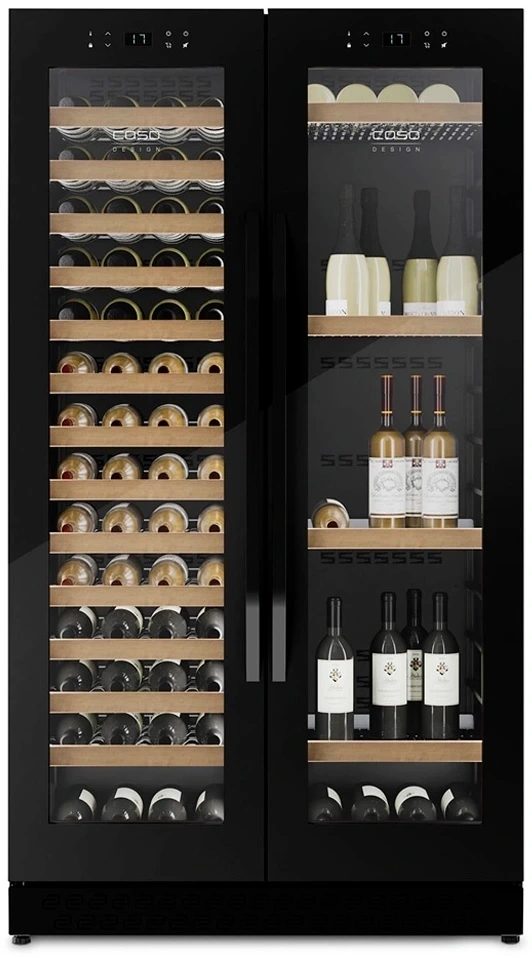 Отдельностоящий винный шкаф 101-200 бутылок CASO WineChef Duo 122 Black
