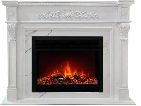 Электрокамин с широким очагом 2D Real-Flame MOZART 26 WT-P511 с очагом MOONBLAZE DELUXE BL