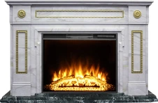 Электрокамин с широким очагом 2D Real-Flame PRESIDENT 33 с очагом AQUAMARINE 33