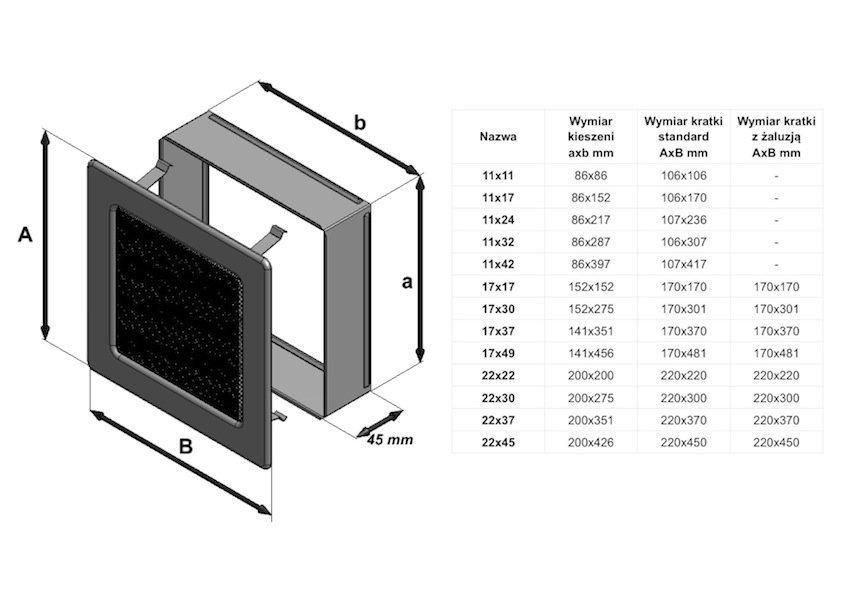 Вентиляционная решетка Kratki 17х49 черная с жалюзи 49CX, цвет черный - фото 2