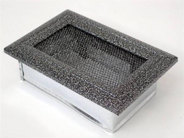 Вентиляционная решетка Kratki 11х17 Оскар черная/хром 117OCS, цвет хром пористый