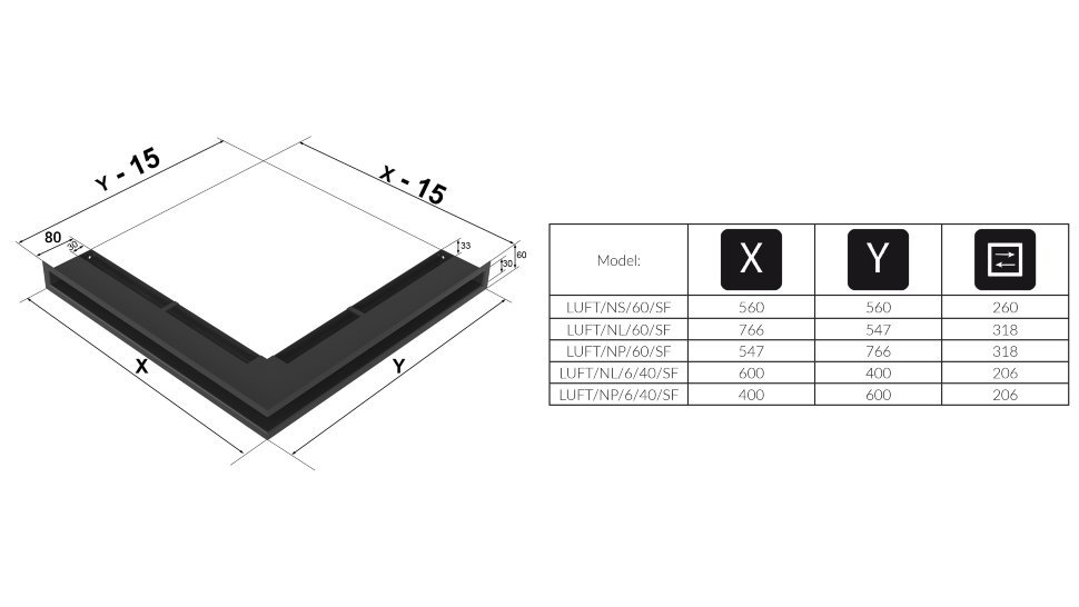 Вентиляционная решетка для камина Kratki Люфт угловая/6*40 см правая графит LUFT/NP/6/40/45S/G Kratki Люфт угловая/6*40 см правая графит LUFT/NP/6/40/45S/G - фото 5