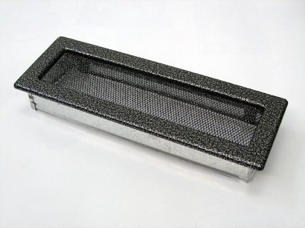 Вентиляционная решетка для камина Kratki 11х32 черная/хром пористая 32CS