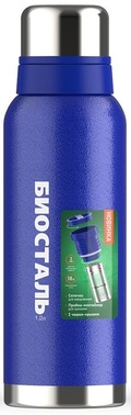 Biostal Охота (1,2 литра), 2 чашки, с ситечком, синий (NBR-1200Z-B)