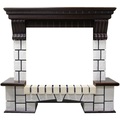 InterFlame Экстер кирпичики под очаг Panoramic 25-30 3D (тёмный дуб; венге)
