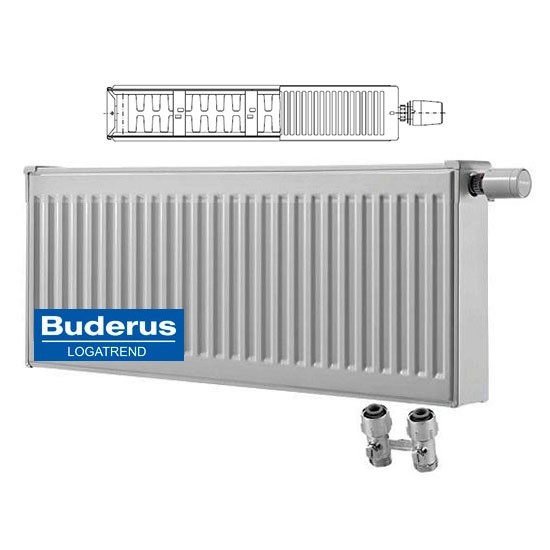 Стальной панельный радиатор Тип 22 Buderus Радиатор VK-Profil 22/600/800 (18) (C), цвет белый Buderus Радиатор VK-Profil 22/600/800 (18) (C) - фото 1
