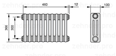 

Радиатор отопления Zehnder, Белый, Zehnder 2180/8