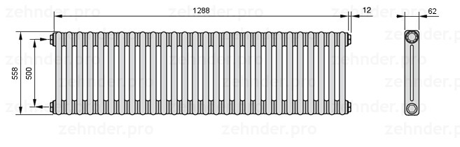 

Радиатор отопления Zehnder, Белый, Zehnder 2056/30