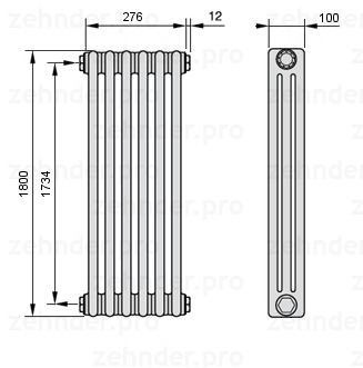 

Радиатор отопления Zehnder, Technolinetl, Zehnder 3057/28 TL