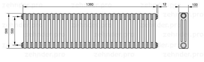 

Радиатор отопления Zehnder, Technolinetl, Zehnder 3057/16 TL