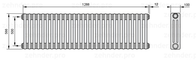 

Радиатор отопления Zehnder, Technolinetl, Zehnder 3057/20 TL