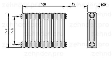 

Радиатор отопления Zehnder, Белый, Zehnder Completto 3057/24