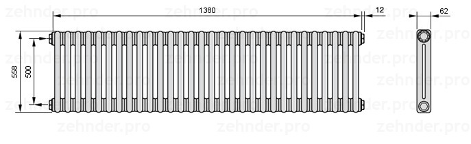 

Радиатор отопления Zehnder, Белый, Zehnder 3057/30