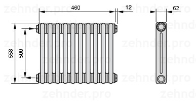 

Радиатор отопления Zehnder, Белый, Zehnder 3057/14