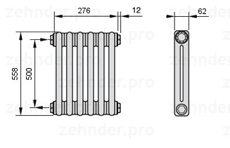 

Радиатор отопления Zehnder, Белый, Zehnder 3057/12