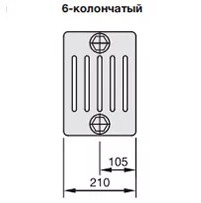 

Радиатор отопления Zehnder, Белый, Zehnder Charleston 6019/13 №1270 3/4" RAL 9016