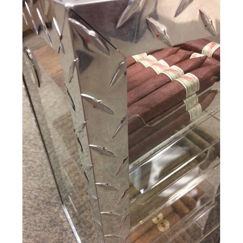 Шкаф-хьюмидор Aficionado Diamond Plate на 250 сигар, цвет серый - фото 3