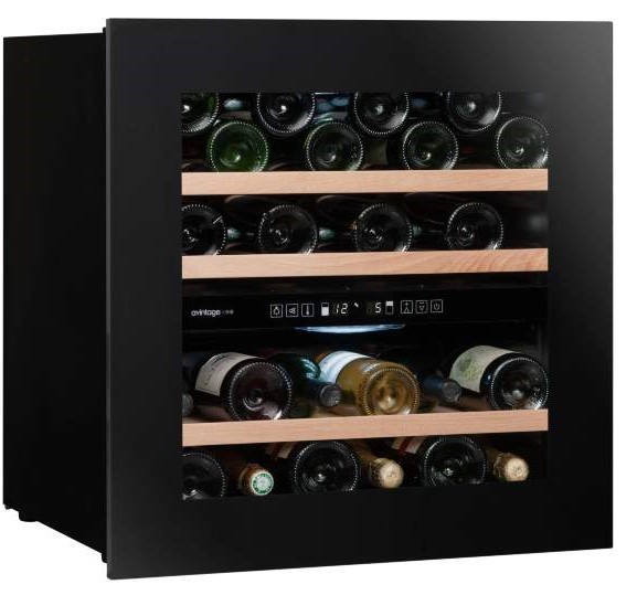 Встраиваемый винный шкаф 22-50 бутылок Avintage AVI60PREMIUM, цвет черный