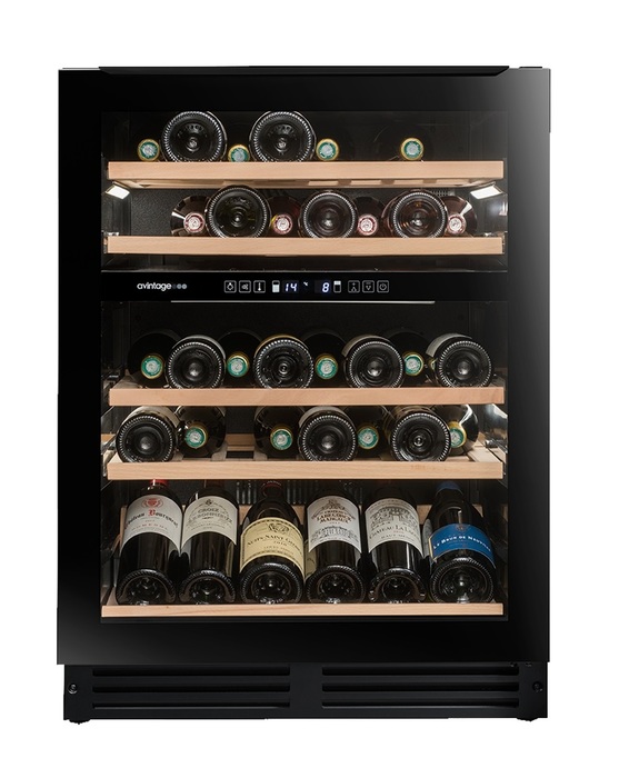 Встраиваемый винный шкаф 51-100 бутылок Avintage AVU53TDZB1, цвет черный - фото 1