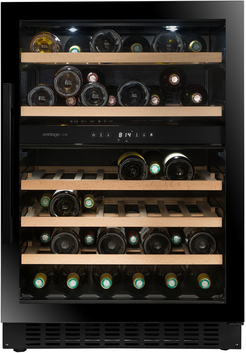 Встраиваемый винный шкаф 51-100 бутылок Avintage AVU61DHD, цвет черный