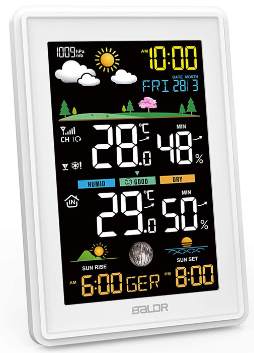 Цифровая метеостанция BALDR кондитерская упаковка с окном белая 21 х 21 х 10 см